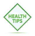 Health Tips modern abstract green diamond button Royalty Free Stock Photo