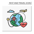 Health tourism color icon Royalty Free Stock Photo