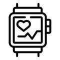 Health watch logger icon outline vector. Smart healthcare band