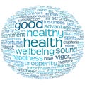 Health and wellbeing tag or word cloud Royalty Free Stock Photo