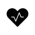 Health and wellness app black glyph icon