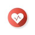 Health and wellness app red flat design long shadow glyph icon