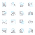 Health and wellness linear icons set. Fitness, Nutrition, Yoga, Meditation, Sleep, Exercise, Wellness line vector and