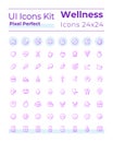 Health and wellness pixel perfect gradient linear ui icons set Royalty Free Stock Photo