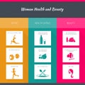 Health and woman beauty infographics