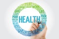 HEALTH word cloud collage with marker, concept background Royalty Free Stock Photo