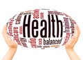 Health word cloud hand sphere concept Royalty Free Stock Photo