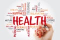 HEALTH word cloud with marker, concept background Royalty Free Stock Photo