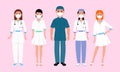 Health Workers. Group of hospital medical staff standing together. Royalty Free Stock Photo