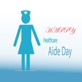 Healthcare Aide Day celebration illustration nurse blue color