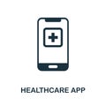 Healthcare App icon. Simple element from digital healthcare collection. Filled Healthcare App icon for templates, infographics and