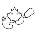 Healthcare Canada Concept. Medical stethoscope with maple leaf.