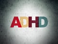 Healthcare concept: ADHD on Digital Data Paper background