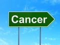 Healthcare concept: Cancer on road sign background