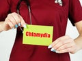 Healthcare concept about Chlamydia with sign on the page