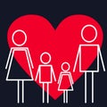 Healthcare Concept. Family on the Background with Heart.