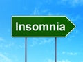 Healthcare concept: Insomnia on road sign background