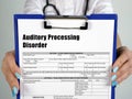 Healthcare concept meaning Auditory Processing Disorder with sign on the page Royalty Free Stock Photo