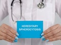 Healthcare concept meaning HEREDITARY SPHEROCYTOSIS with inscription on the sheet Royalty Free Stock Photo