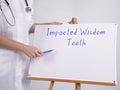 Healthcare concept meaning Impacted Wisdom Tooth with sign on the piece of paper Royalty Free Stock Photo