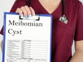 Healthcare concept meaning Meibomian Cyst Chalazion with inscription on the page