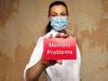 Healthcare concept meaning Memory Problems with phrase on the sheet Royalty Free Stock Photo