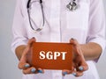 Healthcare concept meaning SGPT Serum Glutamate-pyruvate Transaminase with phrase on the sheet Royalty Free Stock Photo