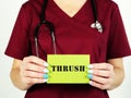 Healthcare concept meaning Thrush Oral Candidiasis with inscription on the piece of paper