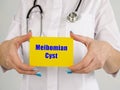 Healthcare concept about Meibomian Cyst Chalazion with inscription on the piece of paper