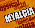 Modern medicine concept: Myalgia on Yellow Wall . Royalty Free Stock Photo