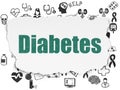 Healthcare concept: Diabetes on Torn Paper background