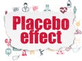 Healthcare concept: Placebo Effect on Torn Paper background