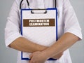 Healthcare concept about POSTMORTEM EXAMINATION with phrase on the page