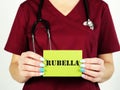 Healthcare concept about Rubella German Measles with phrase on the piece of paper Royalty Free Stock Photo