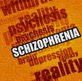 Healthcare concept: Schizophrenia on Yellow Wall . Royalty Free Stock Photo