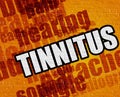 Healthcare concept: Tinnitus on Yellow Brickwall .