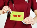 Healthcare concept about Torn ACL with phrase on the sheet Royalty Free Stock Photo