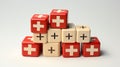 Healthcare Concept. Wooden Blocks Forming Doctors Hand, Medical Search, and Insurance Importance