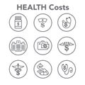 Healthcare costs and expenses showing concept of expensive health