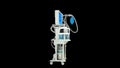 Healthcare 3d illustration, ICU medical ventilator rendered isolated on black Royalty Free Stock Photo