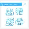 Healthcare equipment pixel perfect gradient linear vector icons set Royalty Free Stock Photo