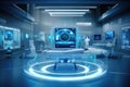 Healthcare with a futuristic medical operation in a high-tech ER room. Discover the cutting-edge technology and patient care in