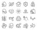 Healthcare icons set. Included icon as Leaf dew, Water drop, Leaves signs. Vector Royalty Free Stock Photo