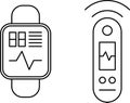 healthcare IoT - thin line vector icon. Pixel perfect. internet of things illustrations collection