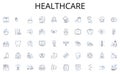 Healthcare line icons collection. Transaction, Buying, Selling, Trade, Bargain, Retail, Wholesale vector and linear