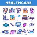 Healthcare Linear Vector Icons Set Thin Pictogram