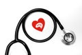 Healthcare and medical concept, close up of stethoscope Royalty Free Stock Photo