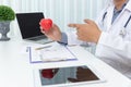 Healthcare and medical concept, Doctor explain heart disease symptoms and medical treatment to patient in hospital Royalty Free Stock Photo