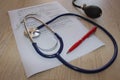 Healthcare and medical concept. Stethoscope in doctors office