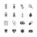 Healthcare and medical icons set. Vector illustration icons health, cross, dna, tablet. Collection modern icons Royalty Free Stock Photo